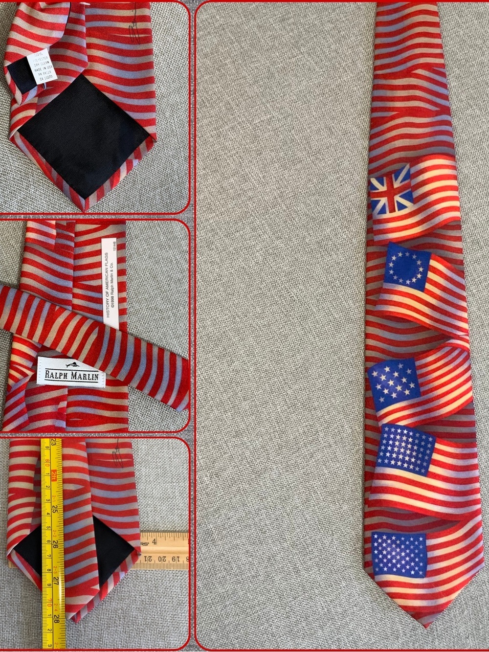 Ralph Marlin Patriotic American Flags Tie